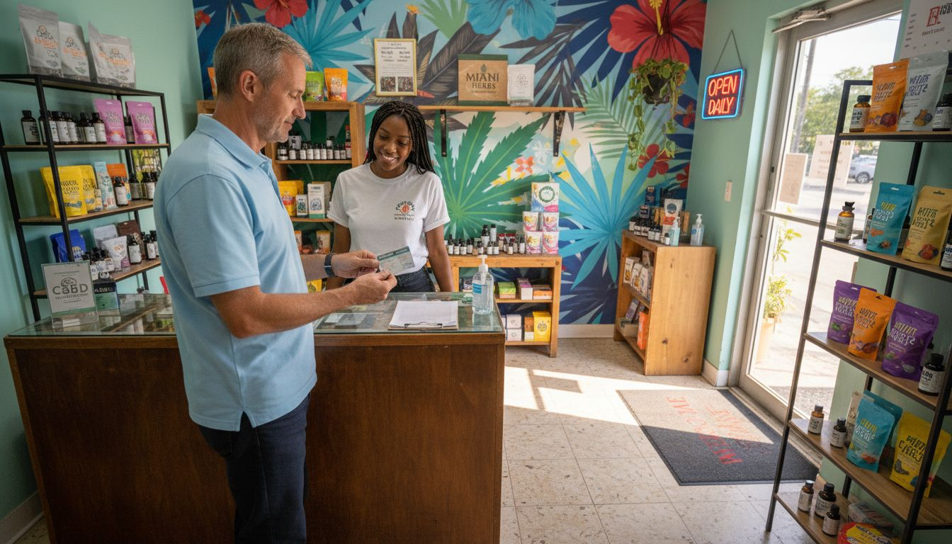 Customer presenting ID at Miami CBD dispensary