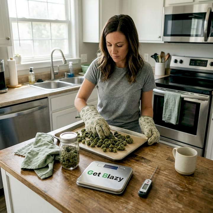 Preparing cannabis for decarboxylation in home kitchen